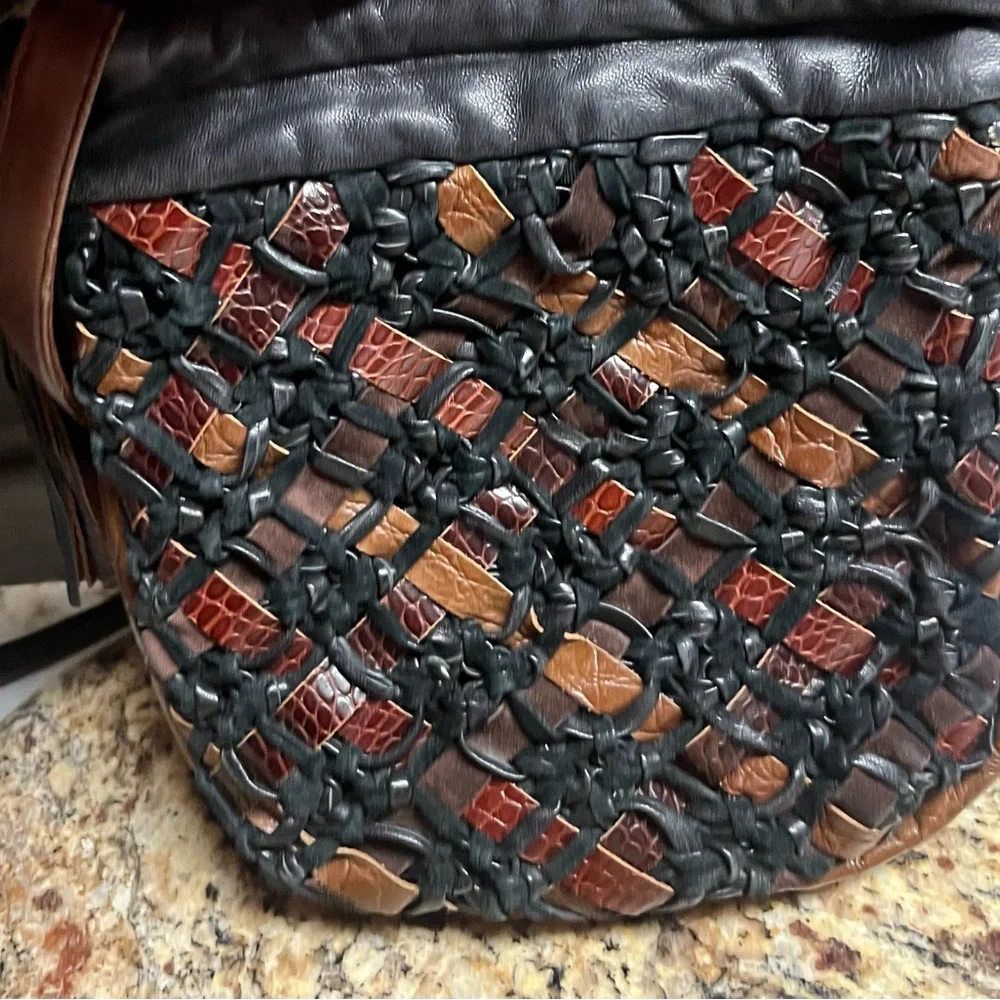 Sharif • Vintage • Small • Brown/ Black • Leather • Crossbody Handbag - Picture 11 of 13